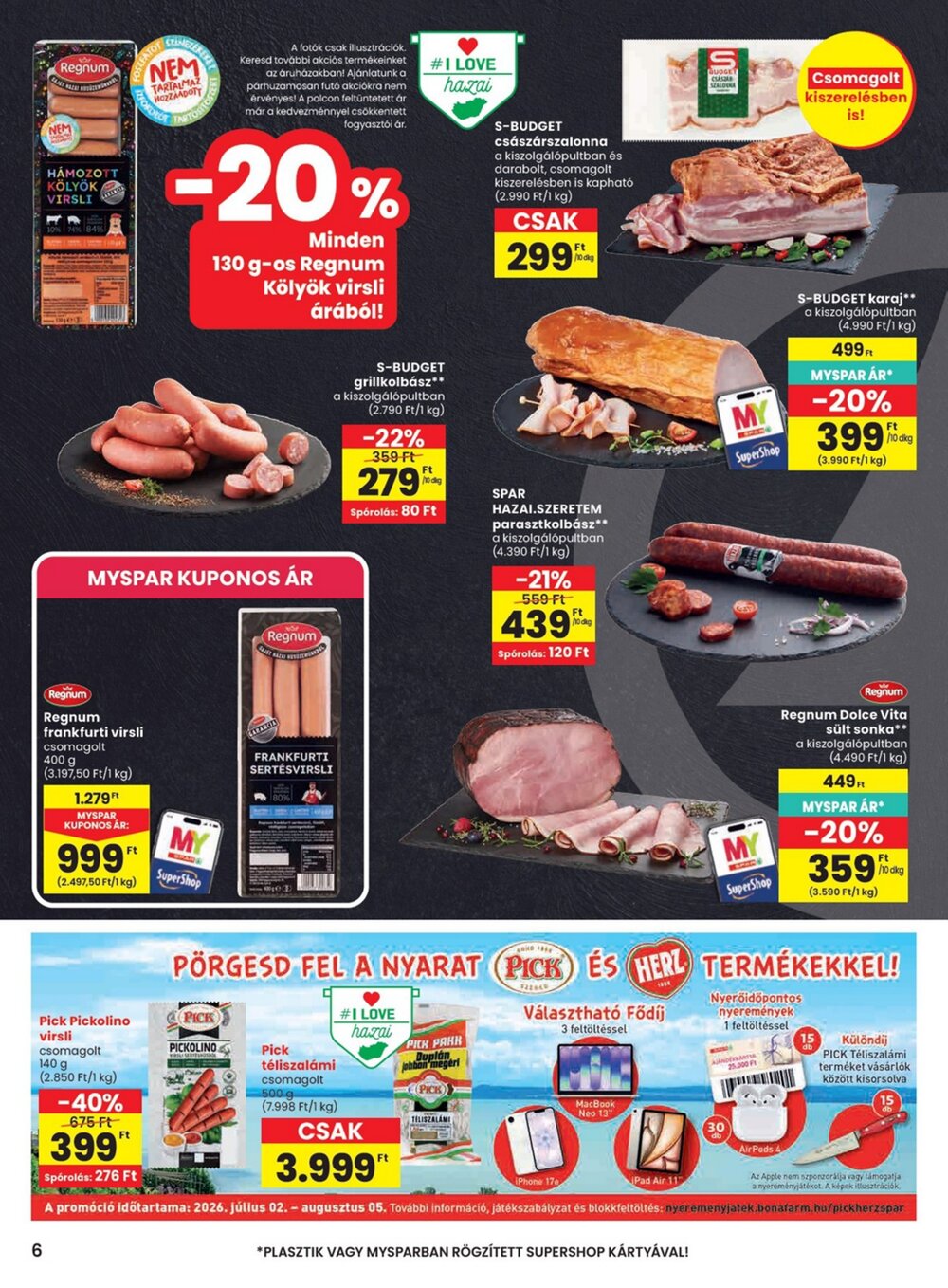 Spar akciós újság 2026.07.30-tól - 6. oldal.