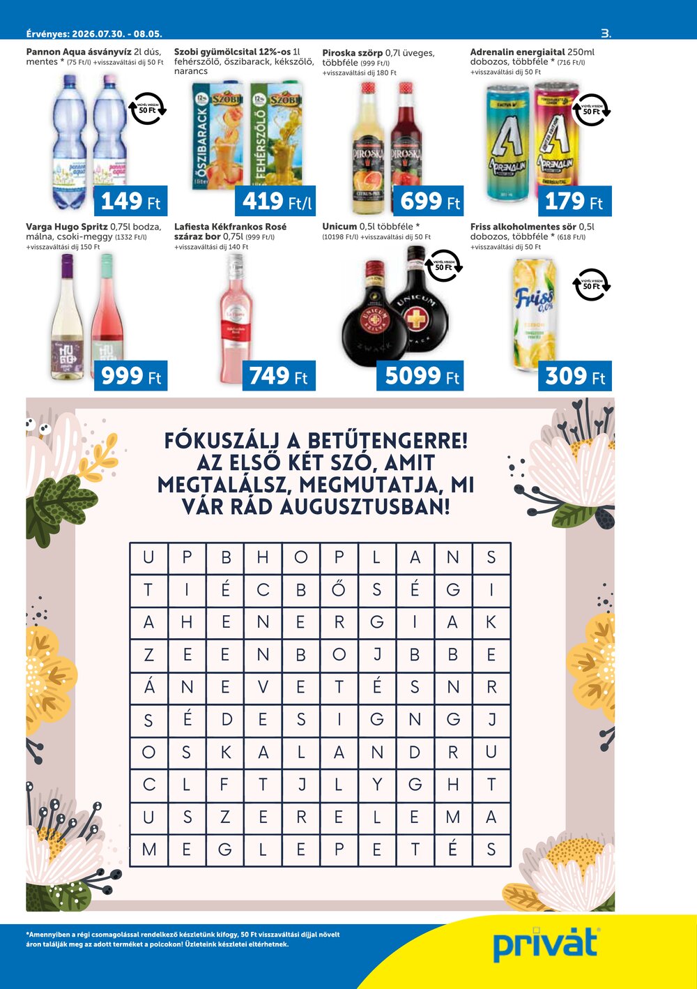 Privát akciós újság 2026.07.30-tól - 3. oldal.