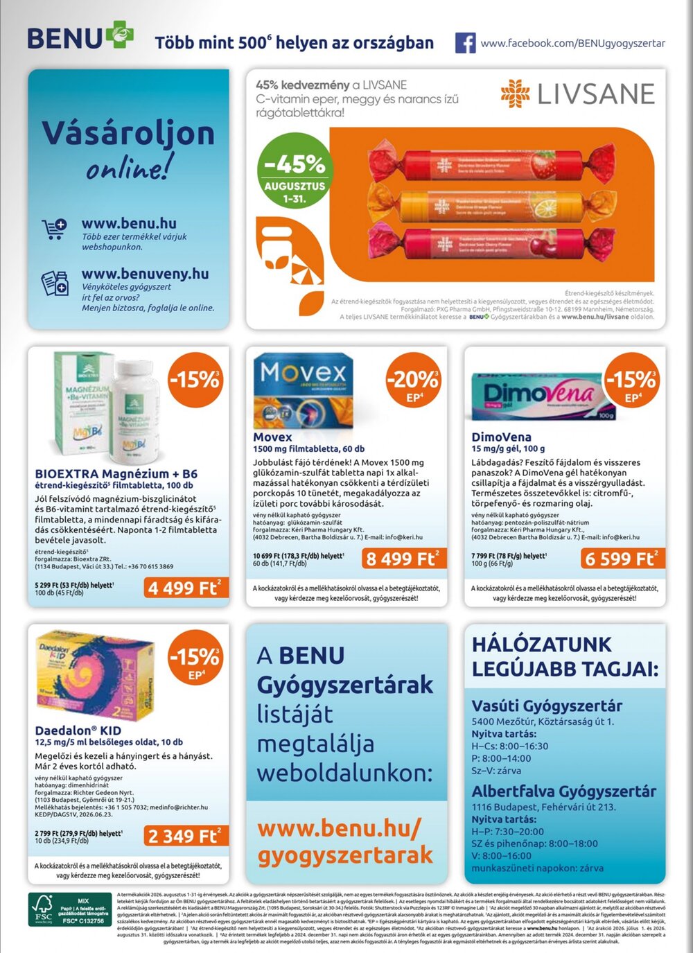 BENU Gyógyszertárak akciós újság 2026.08.01-től - 28. oldal.