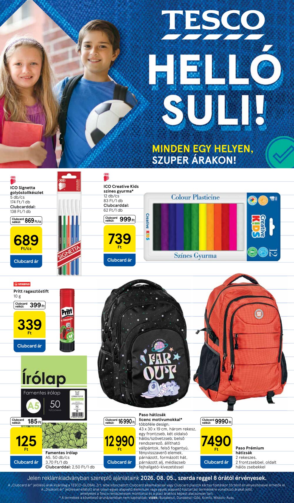 Tesco akciós újság 2026.08.05-től - 1. oldal.