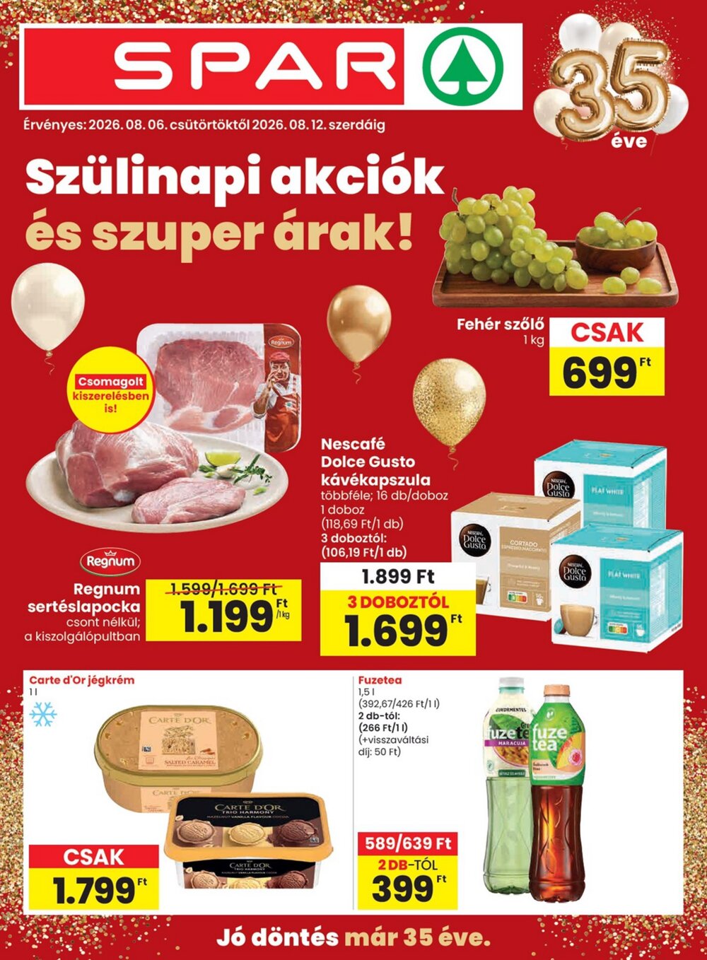 Spar akciós újság 2026.08.06-tól - 1. oldal.