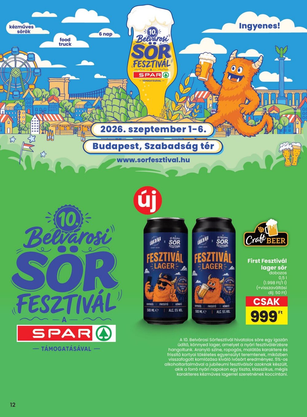 Spar akciós újság 2026.08.06-tól - 12. oldal.