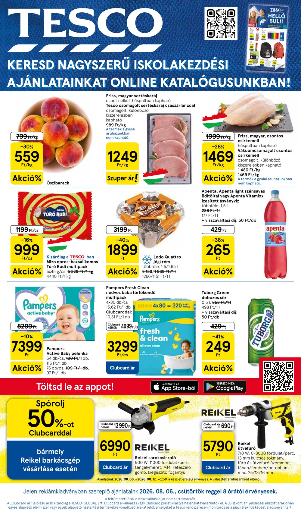 Tesco akciós újság 2026.08.06-tól - 1. oldal.