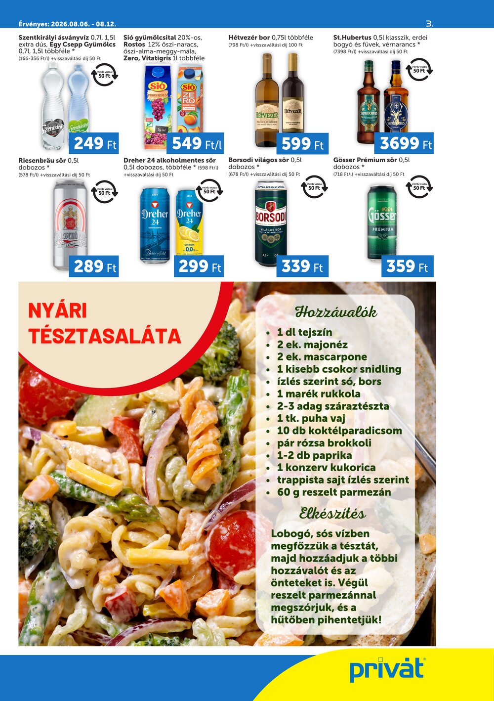 Privát akciós újság 2026.08.06-tól - 3. oldal.