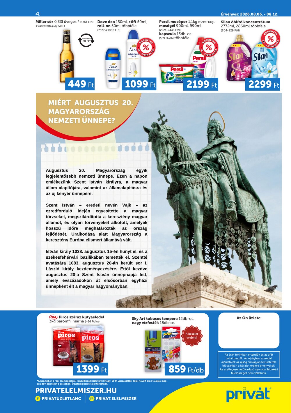 Privát akciós újság 2026.08.06-tól - 4. oldal.
