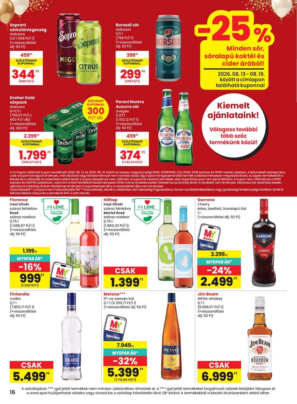 Spar akciós újság 2026.08.13-tól - 16. oldal.