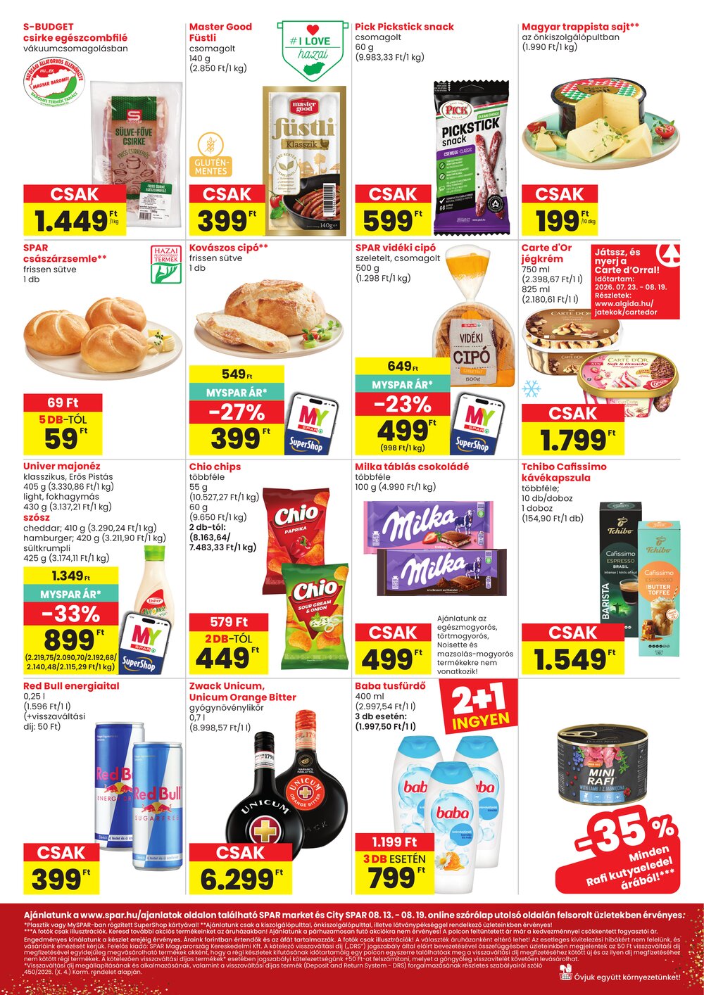 Spar Market akciós újság 2026.08.13-tól - 2. oldal.