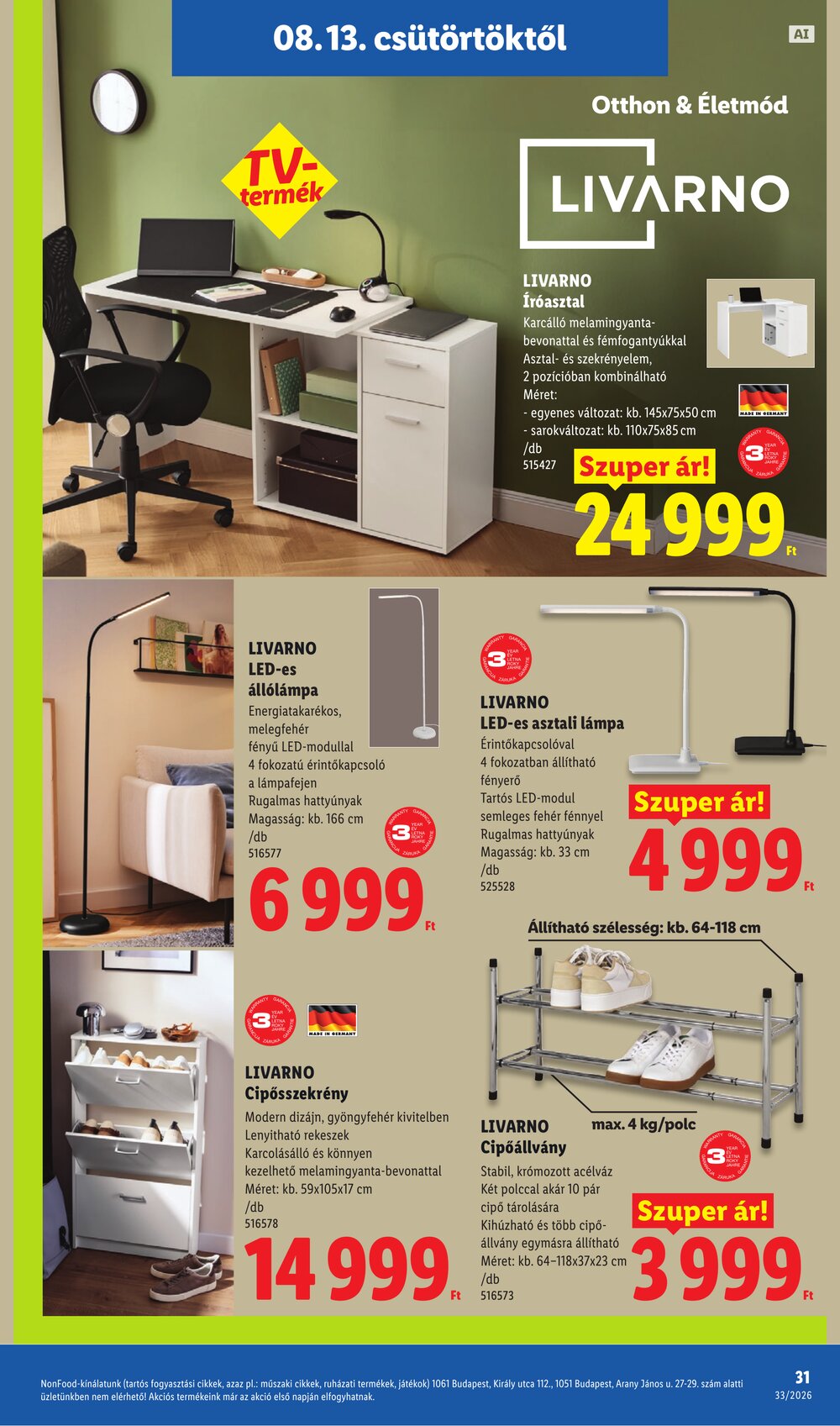 Lidl akciós újság 2026.08.13-tól - 31. oldal.