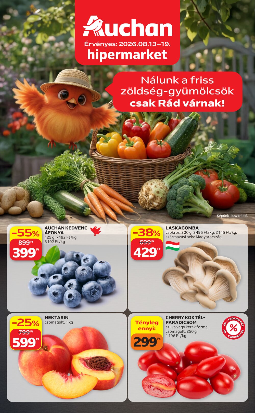 Auchan akciós újság 2026.08.13-tól - 1. oldal.