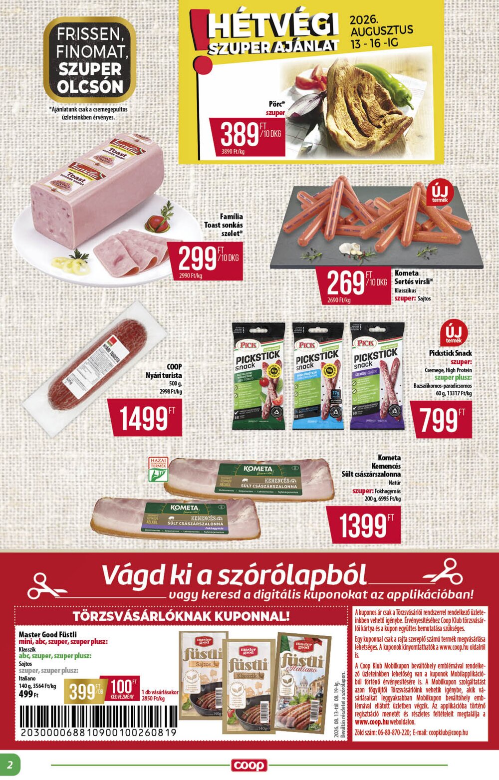 Coop akciós újság 2026.08.13-tól - 2. oldal.