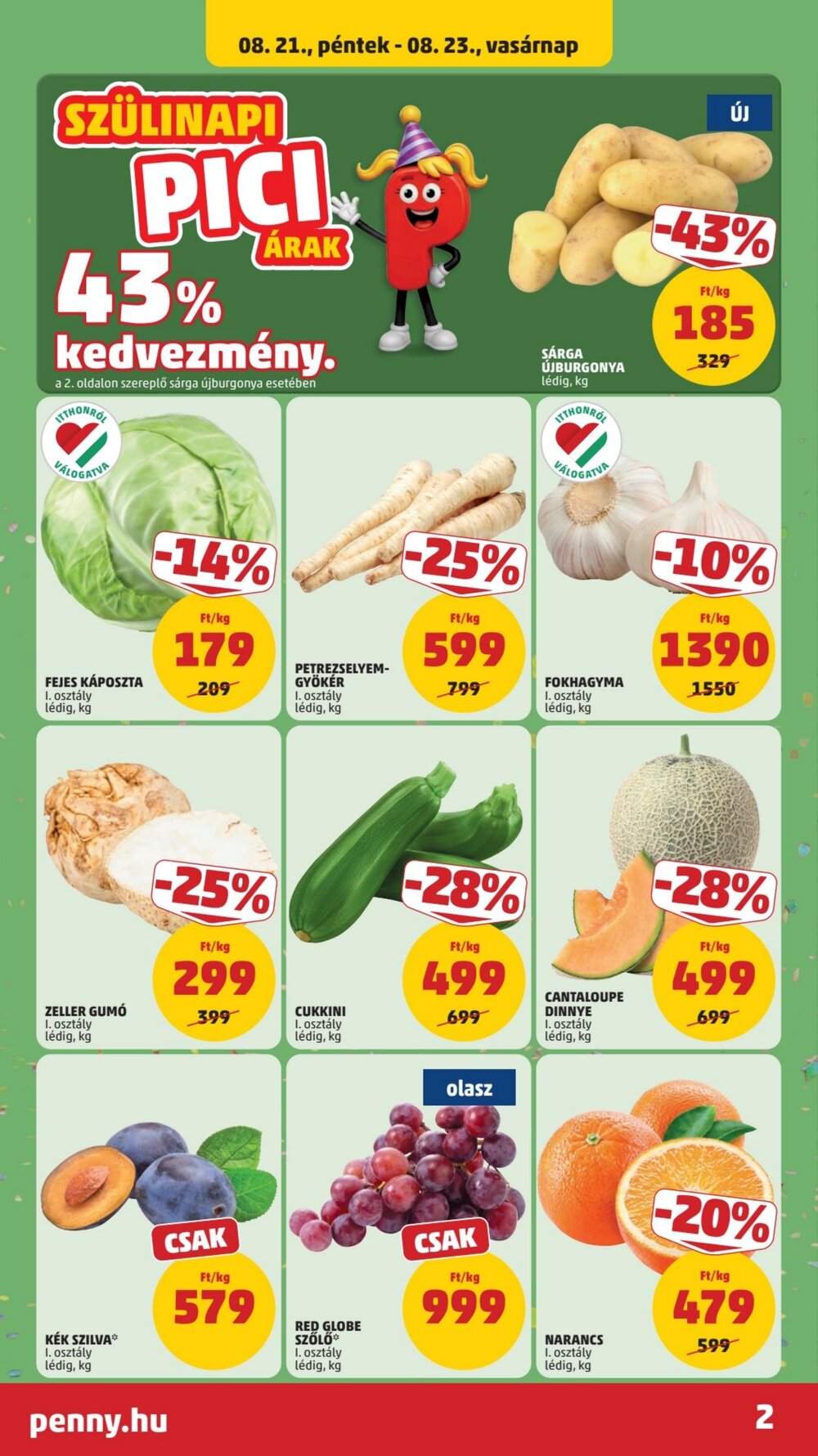 Penny Market akciós újság 2026.08.21-től - 2. oldal.