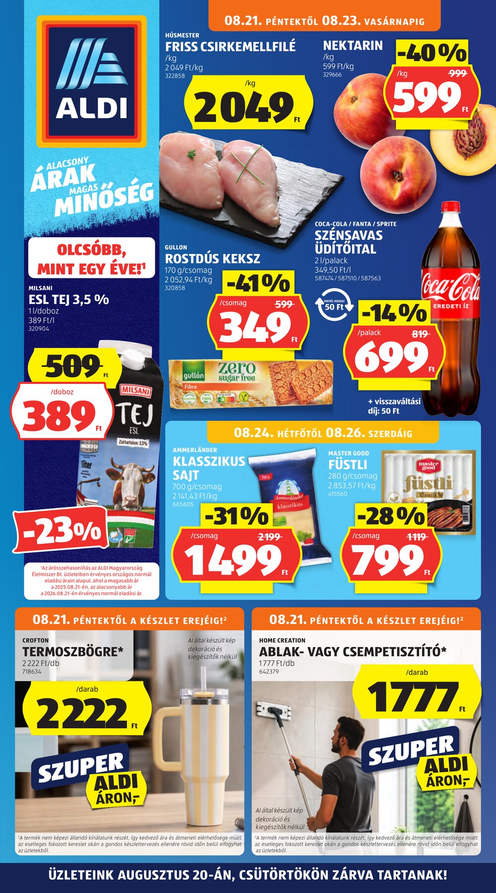 Aldi akciós újság 2026.08.21-től - 1. oldal.