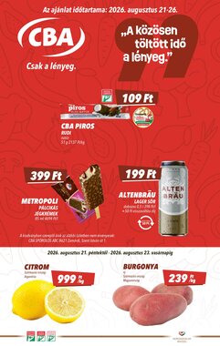 CBA akciós újság 2026.08.21-től