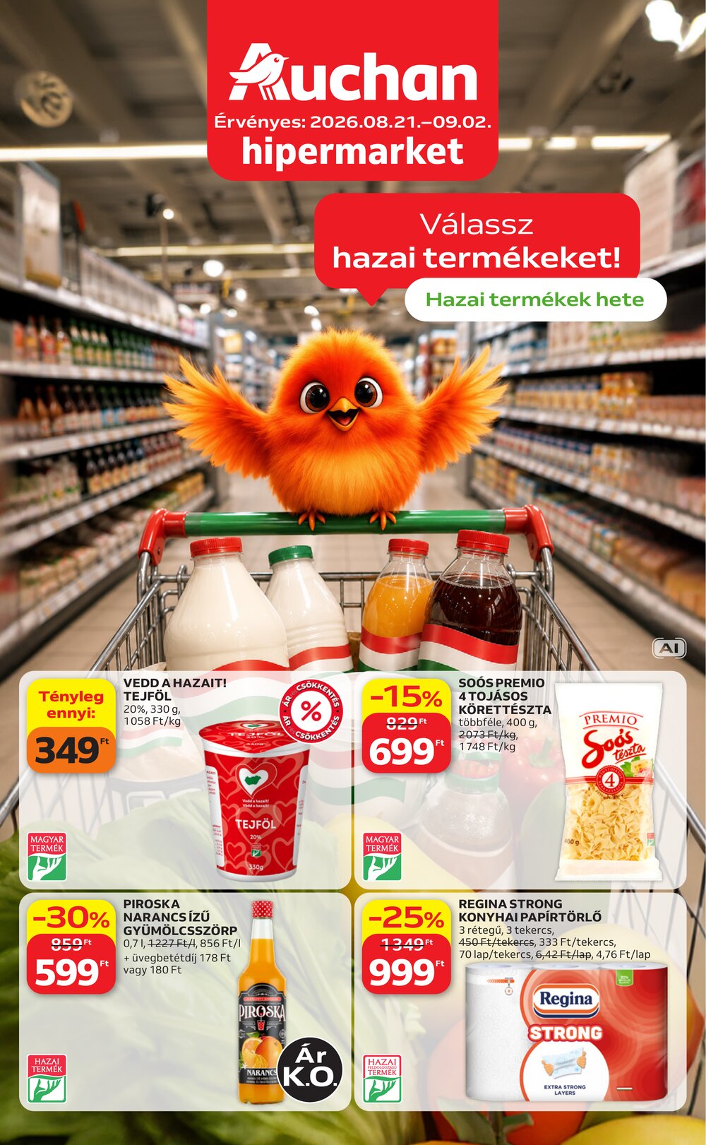 Auchan akciós újság 2026.08.21-től - 1. oldal.