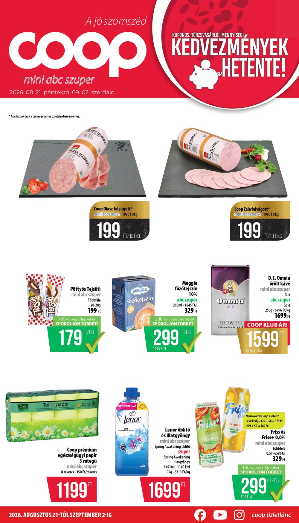 Coop akciós újság 2026.08.21-től - 1. oldal.