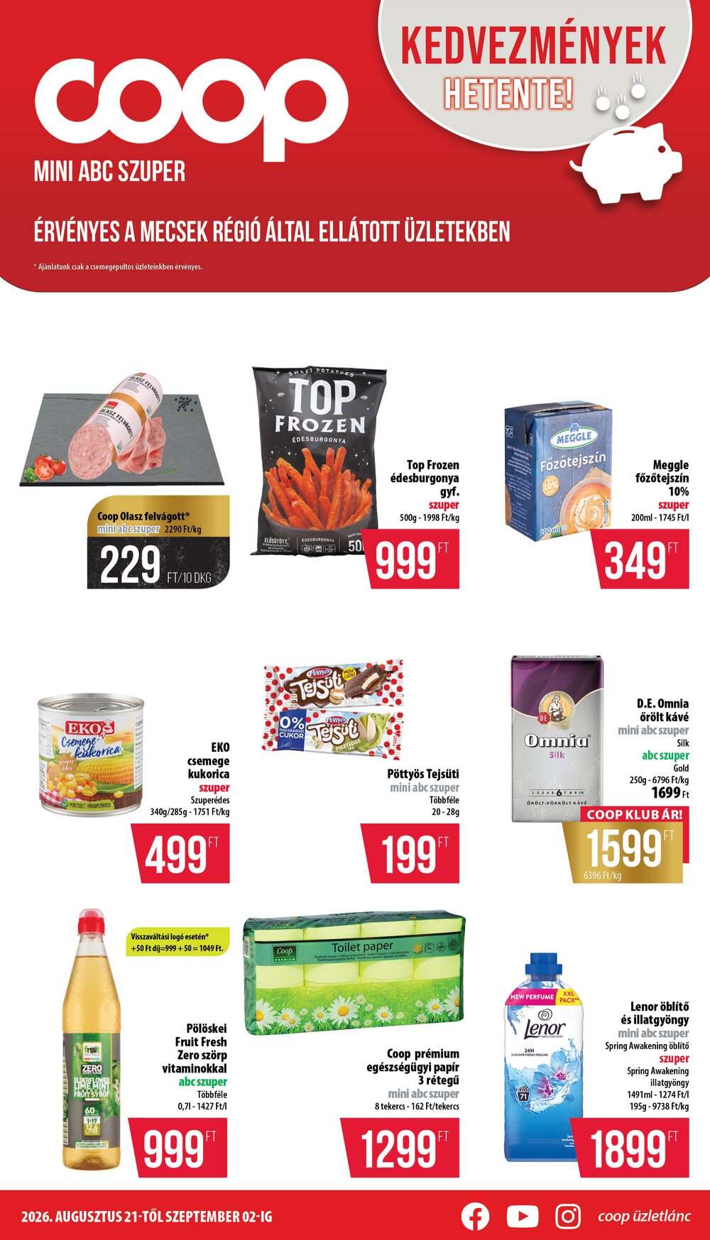 Coop akciós újság 2026.08.21-től - 1. oldal.