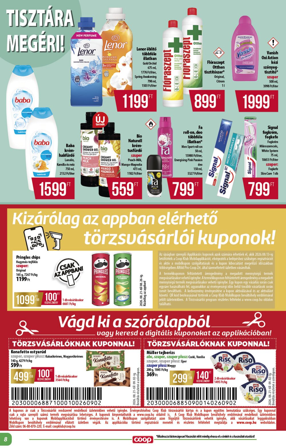 Coop akciós újság 2026.08.21-től - 8. oldal.