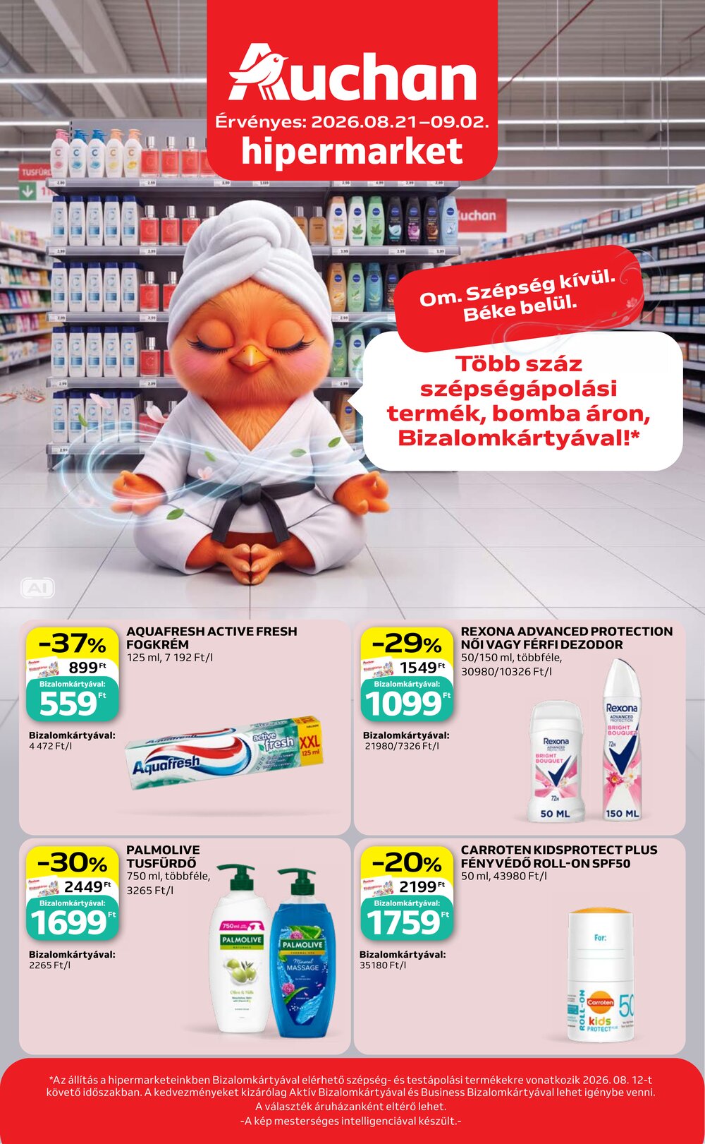 Auchan akciós újság 2026.08.21-től - 1. oldal.