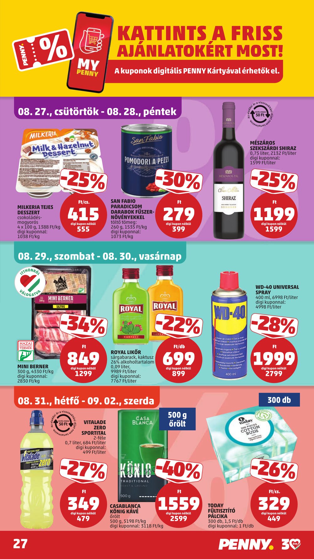 Penny Market akciós újság 2026.08.22-től - 31. oldal.
