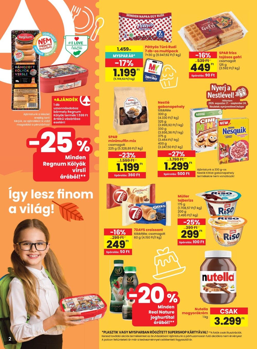 Spar akciós újság 2026.08.27-től - 2. oldal.