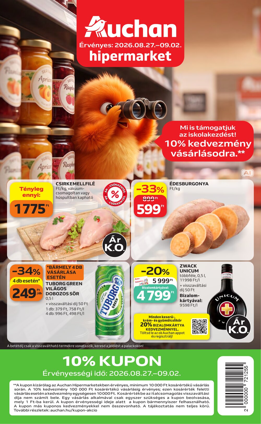 Auchan akciós újság 2026.08.27-től - 1. oldal.