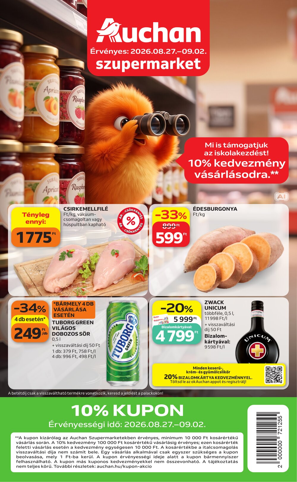 Auchan akciós újság 2026.08.27-től - 1. oldal.