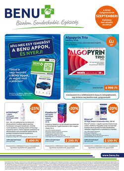 BENU Gyógyszertárak akciós újság 2026.09.01-től