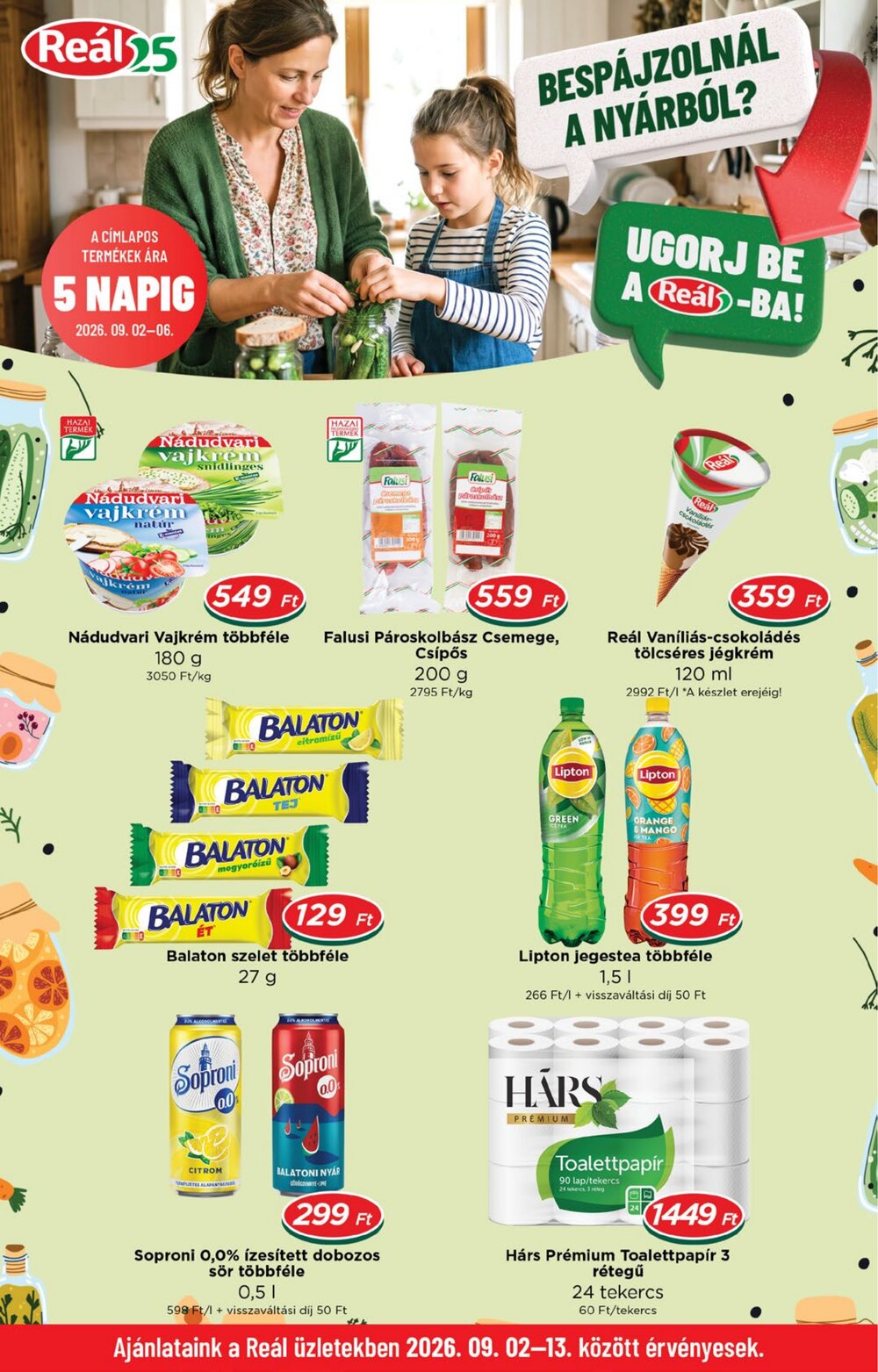 Reál akciós újság 2026.09.02-től - 1. oldal.