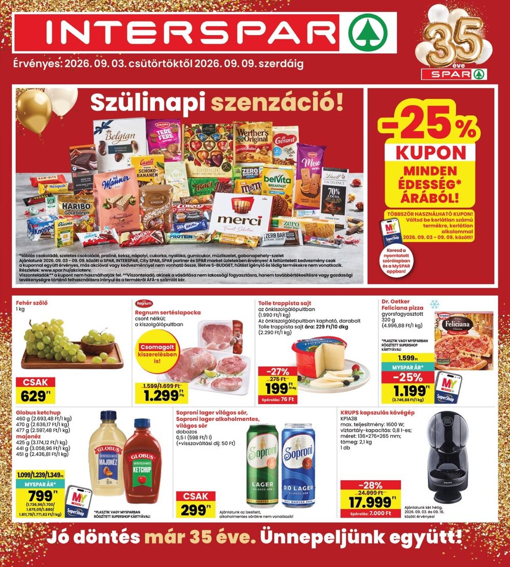 Interspar akciós újság 2026.09.03-tól - 1. oldal.