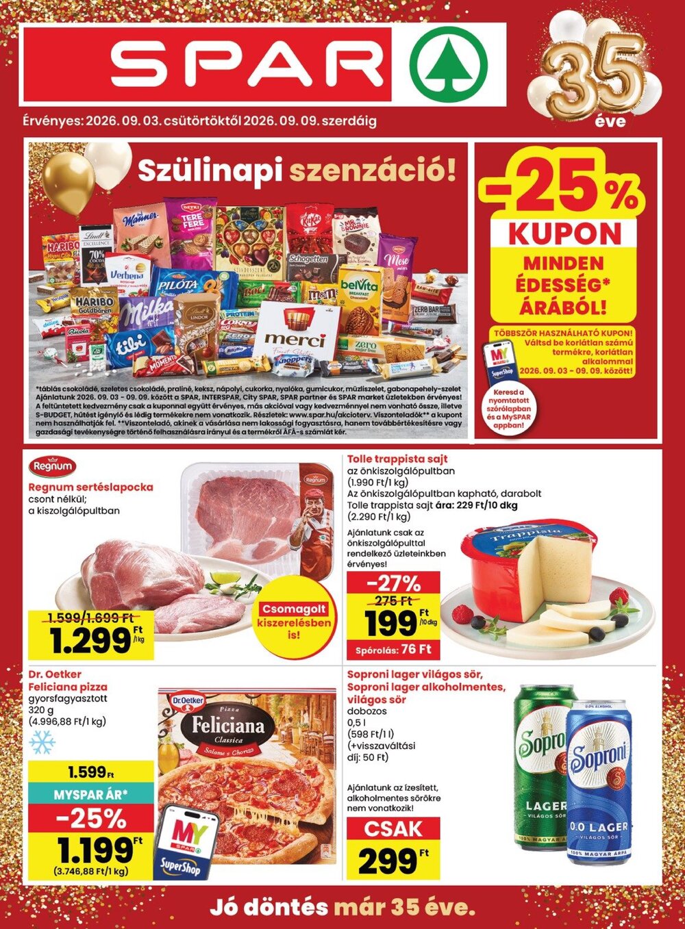 Spar akciós újság 2026.09.03-tól - 1. oldal.