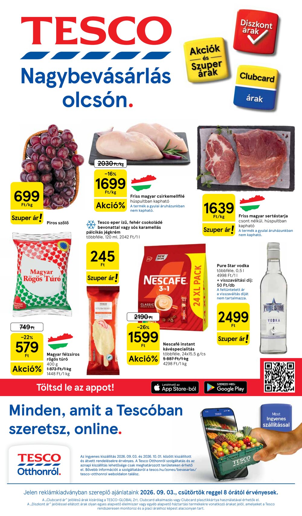 Tesco akciós újság 2026.09.03-tól - 1. oldal.