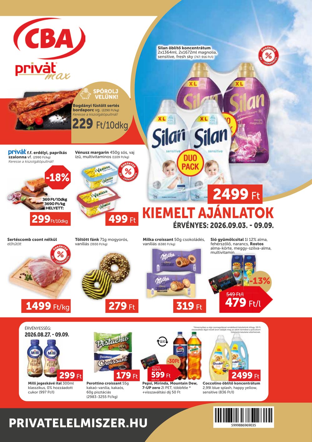 Privát akciós újság 2026.09.03-tól - 1. oldal.