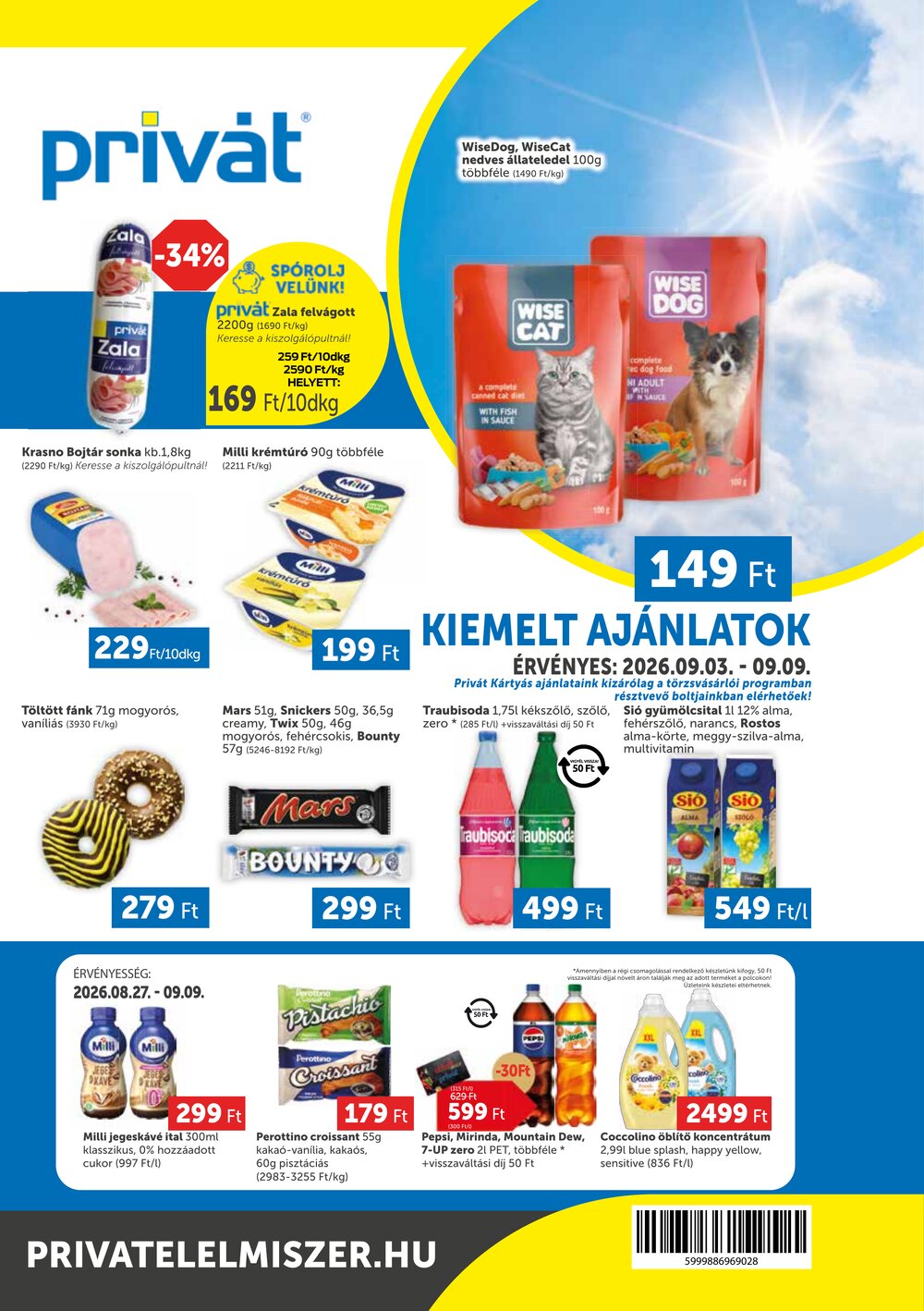 Privát akciós újság 2026.09.03-tól - 1. oldal.