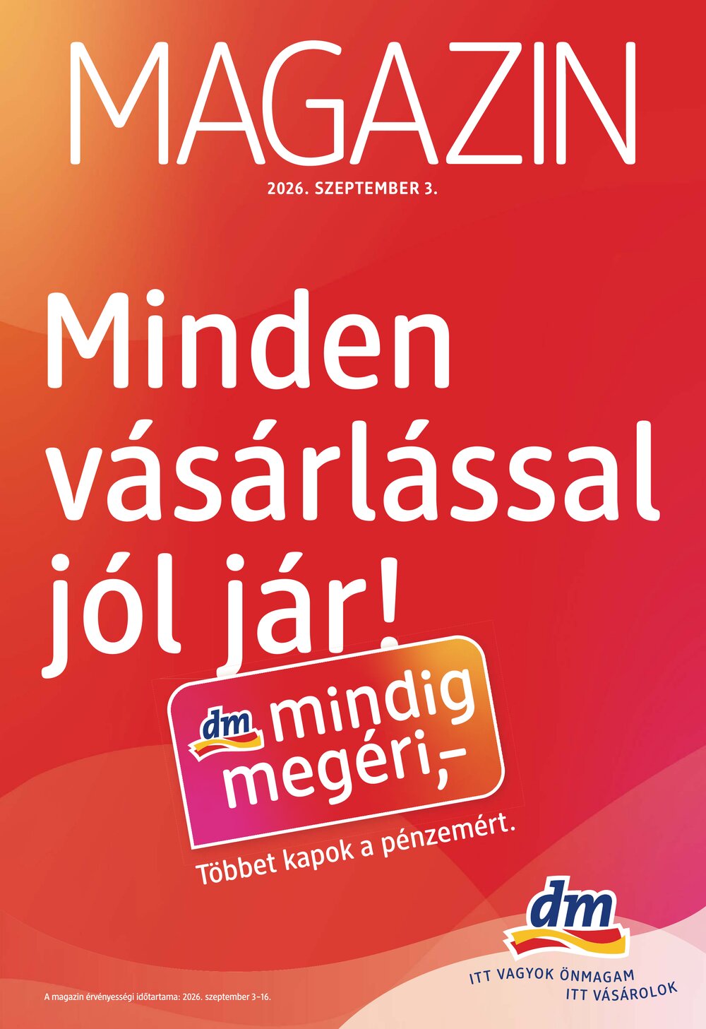 DM drogéria akciós újság 2026.09.03-tól - 1. oldal.