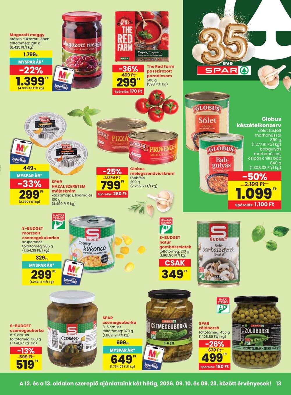 Spar akciós újság 2026.09.10-től - 13. oldal.