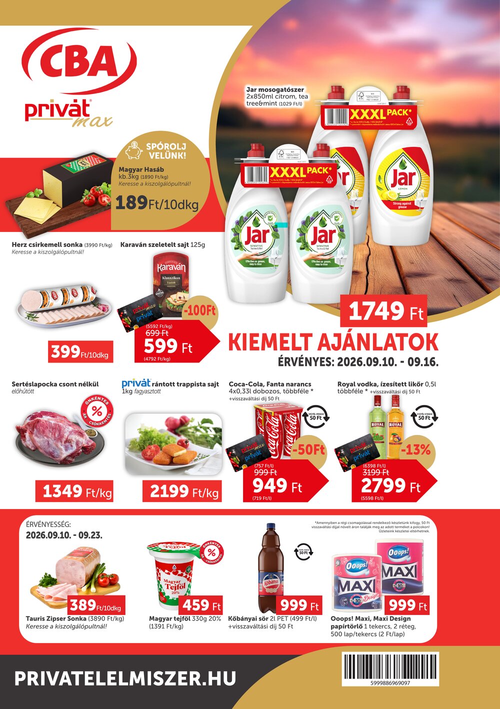 Privát akciós újság 2026.09.10-től - 1. oldal.