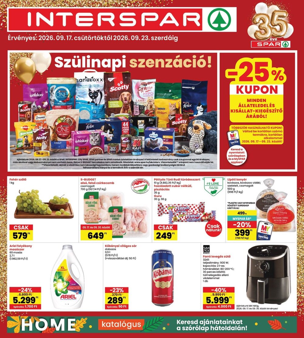 Interspar akciós újság 2026.09.17-től - 1. oldal.