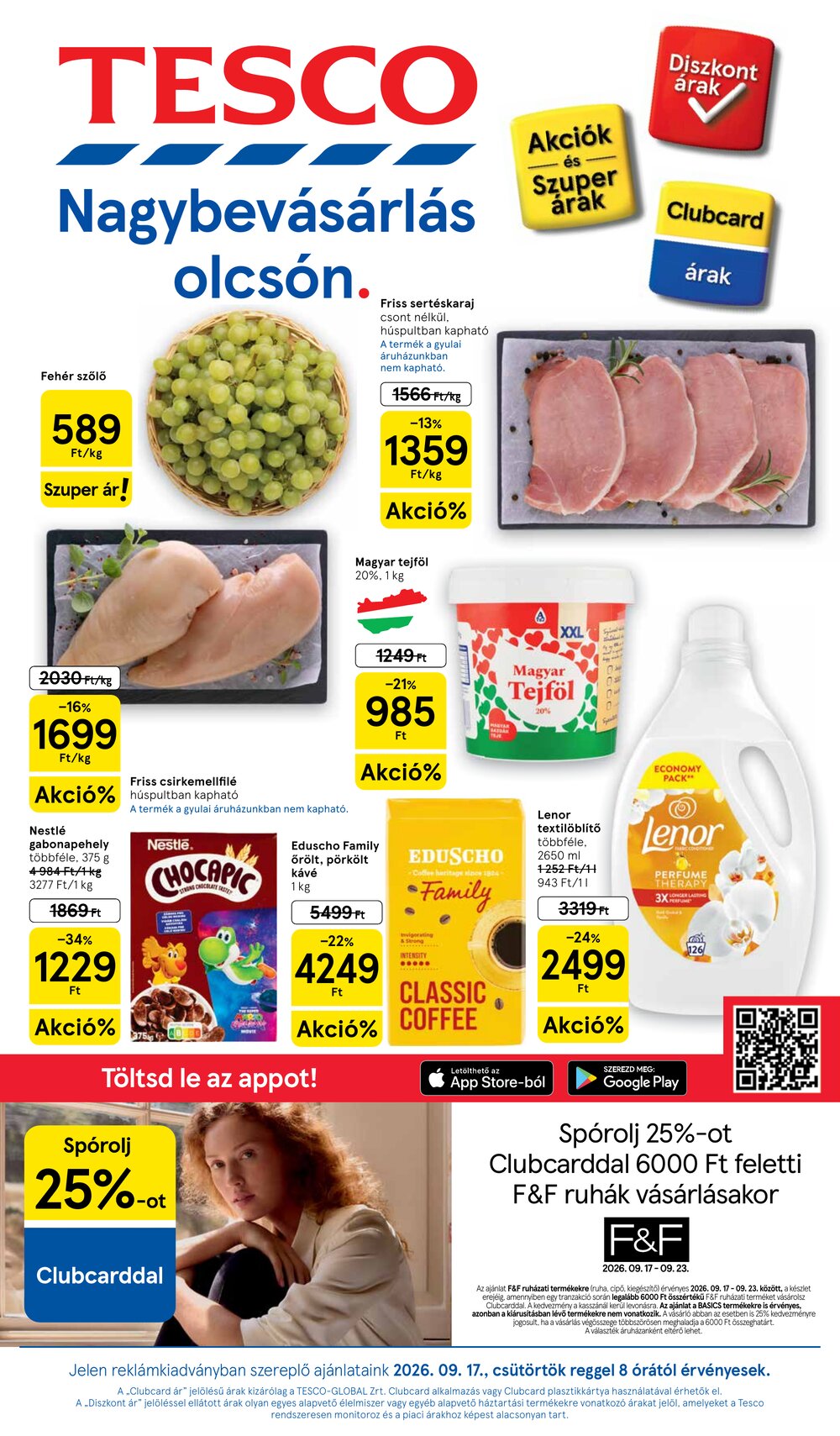 Tesco akciós újság 2026.09.17-től - 1. oldal.