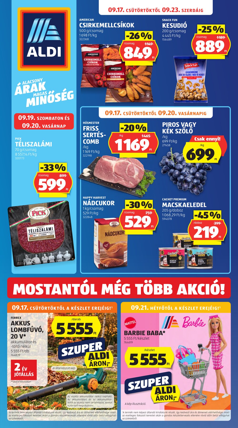 Aldi akciós újság 2026.09.17-től - 1. oldal.