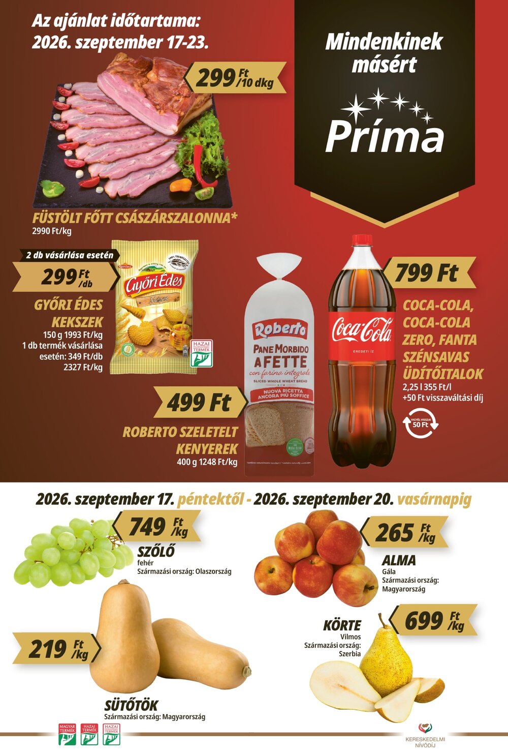 CBA akciós újság 2026.09.17-től - 1. oldal.