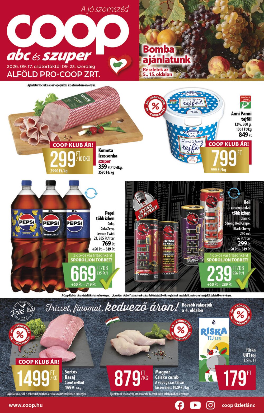 Coop akciós újság 2026.09.17-től - 1. oldal.