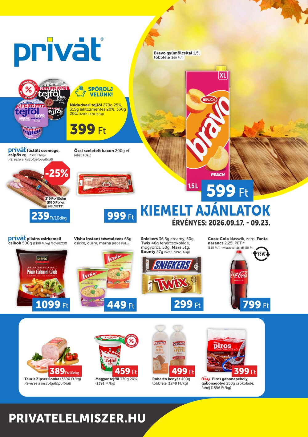 Privát akciós újság 2026.09.17-től - 1. oldal.