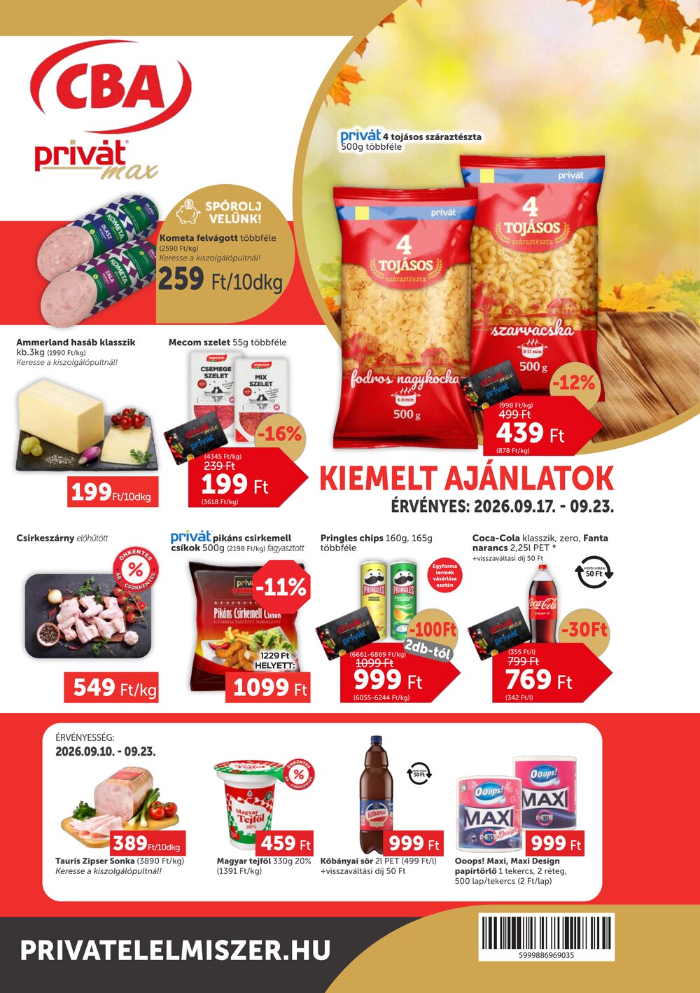 Privát akciós újság 2026.09.17-től - 1. oldal.