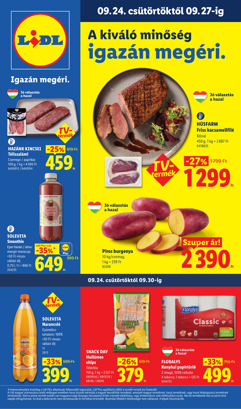 Lidl akciós újság 2026.09.24-től - 1. oldal.