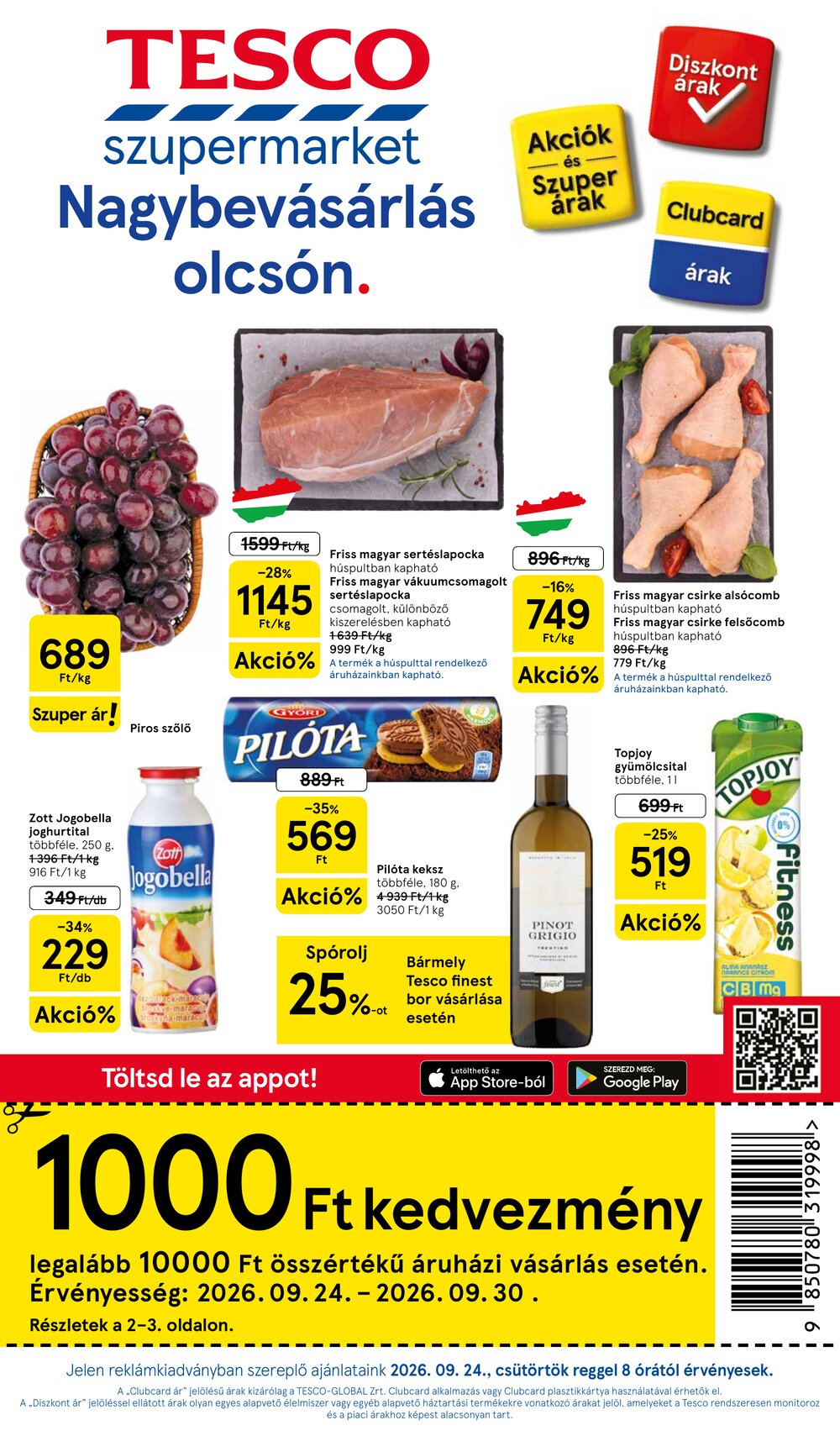 Tesco akciós újság 2026.09.24-től - 1. oldal.