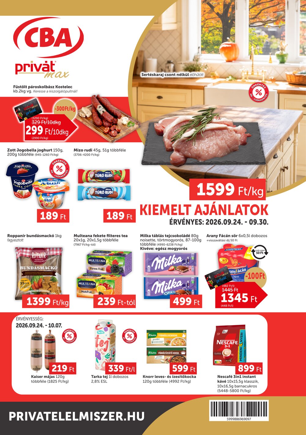 Privát akciós újság 2026.09.24-től - 1. oldal.