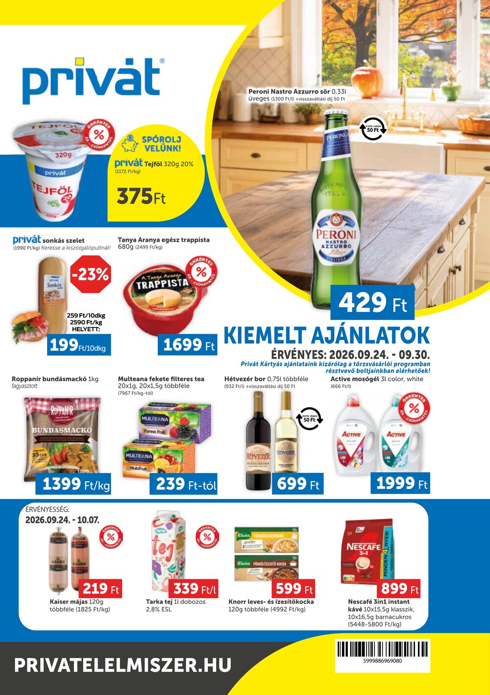 Privát akciós újság 2026.09.24-től - 1. oldal.