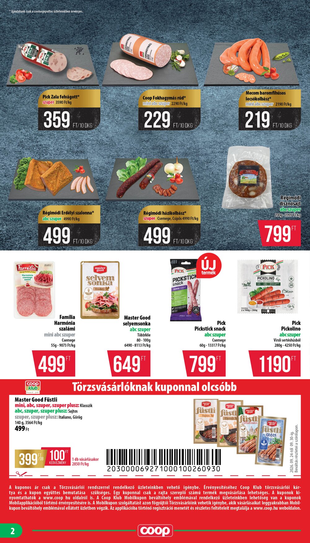 Coop akciós újság 2026.09.24-től - 2. oldal.
