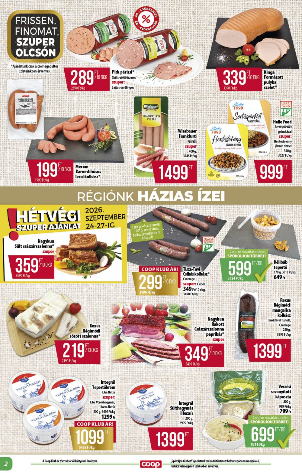 Coop akciós újság 2026.09.24-től - 2. oldal.