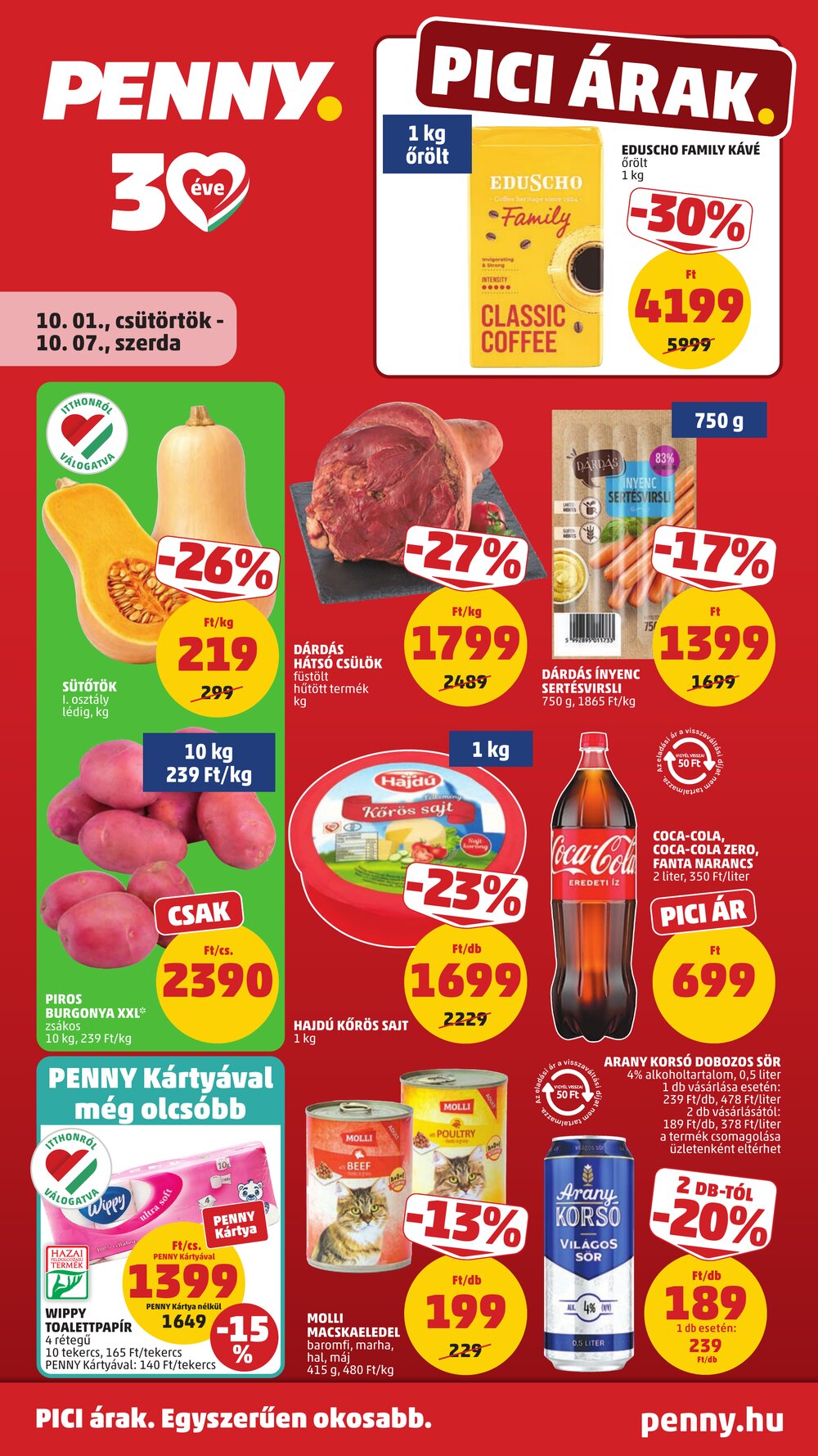 Penny Market akciós újság 2026.10.01-től - 1. oldal.